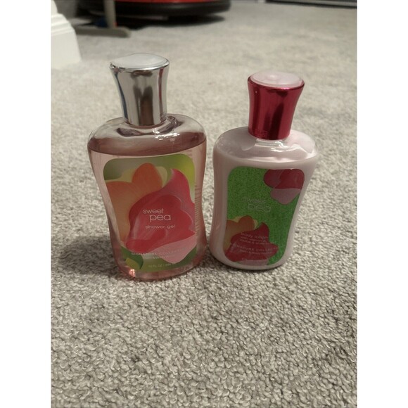 Bath and Body Works Sweet Pea Body Lotion &‎ Shower Gel Vintage New SET OF 2 - Picture 1 of 3